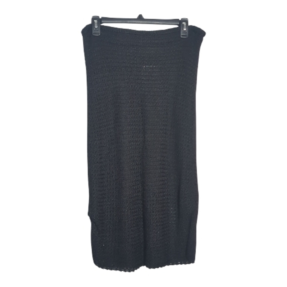 Alfani Med Petite Black Open Knit Elastic Waist Half Lined Maxi Skirt Whimsigoth